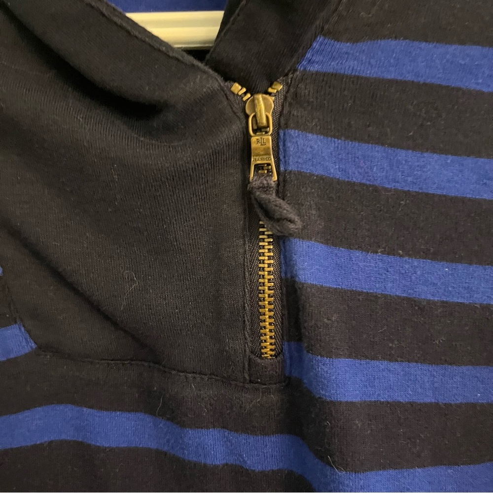 Ralph Lauren Womens Pullover Sz small Blue and Black Striped Longsleeve - Picture 4 of 5